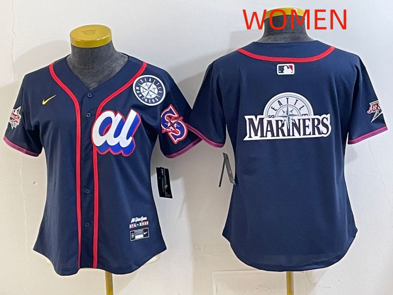 Women 2025 Seattle Mariners Blank Drak Blue All star Nike MLB Jersey style 06->women mlb jersey->Women Jersey